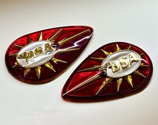 BSA BANTAM D7 C15 B25 B40 A7 A10 A50 A65 PETROL TANK BADGES 40-8014 40-8015