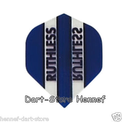 6 Dart Flights RUTHLESS Standard, transparent, blau