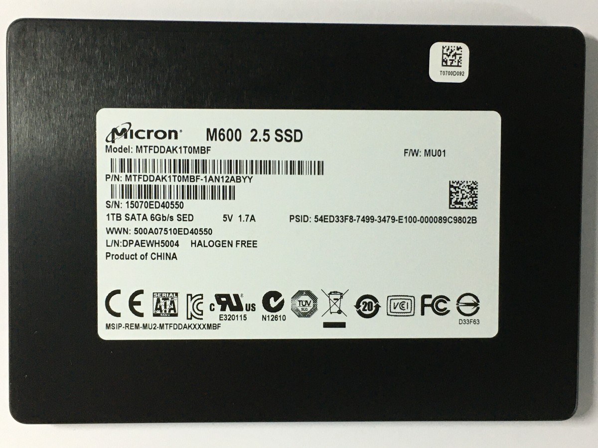 Micron Crucial M600 1TB SSD Internal MTFDDAK1T0MBF 2.5