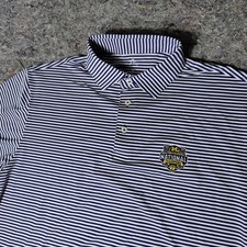 Rhoback Michigan Wolverines National Champions Polo Shirt Mens Large Navy Stripe