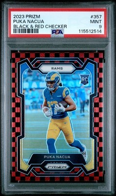2023 Panini Prizm Puka Nacua #357 Black & Red Checker Rookie RC