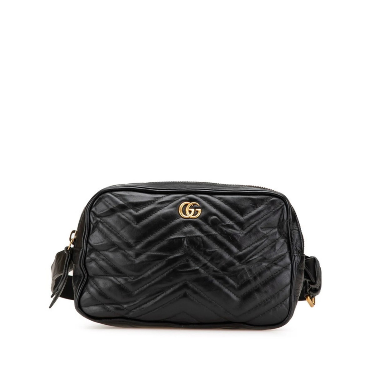 バッグ GUCCI GG HAND BAG Gucci GG Marmont Waist Bag 523380 Black Leather Women's