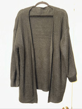 SHEIN Women’s Medium Oversized Open Front Cardigan Sweater Solid Black EUC