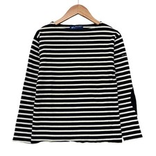 SAINT JAMES Border Basque Shirt, Size XS, Black and White, Women, USED