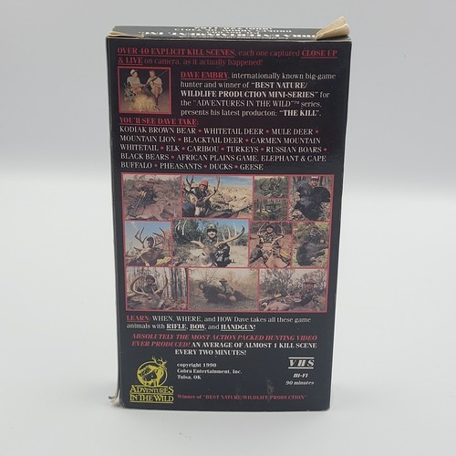 Dave Embry's The Kill VHS Hunting Video - Tested Works - Rare Wild Game - Picture 2 of 9