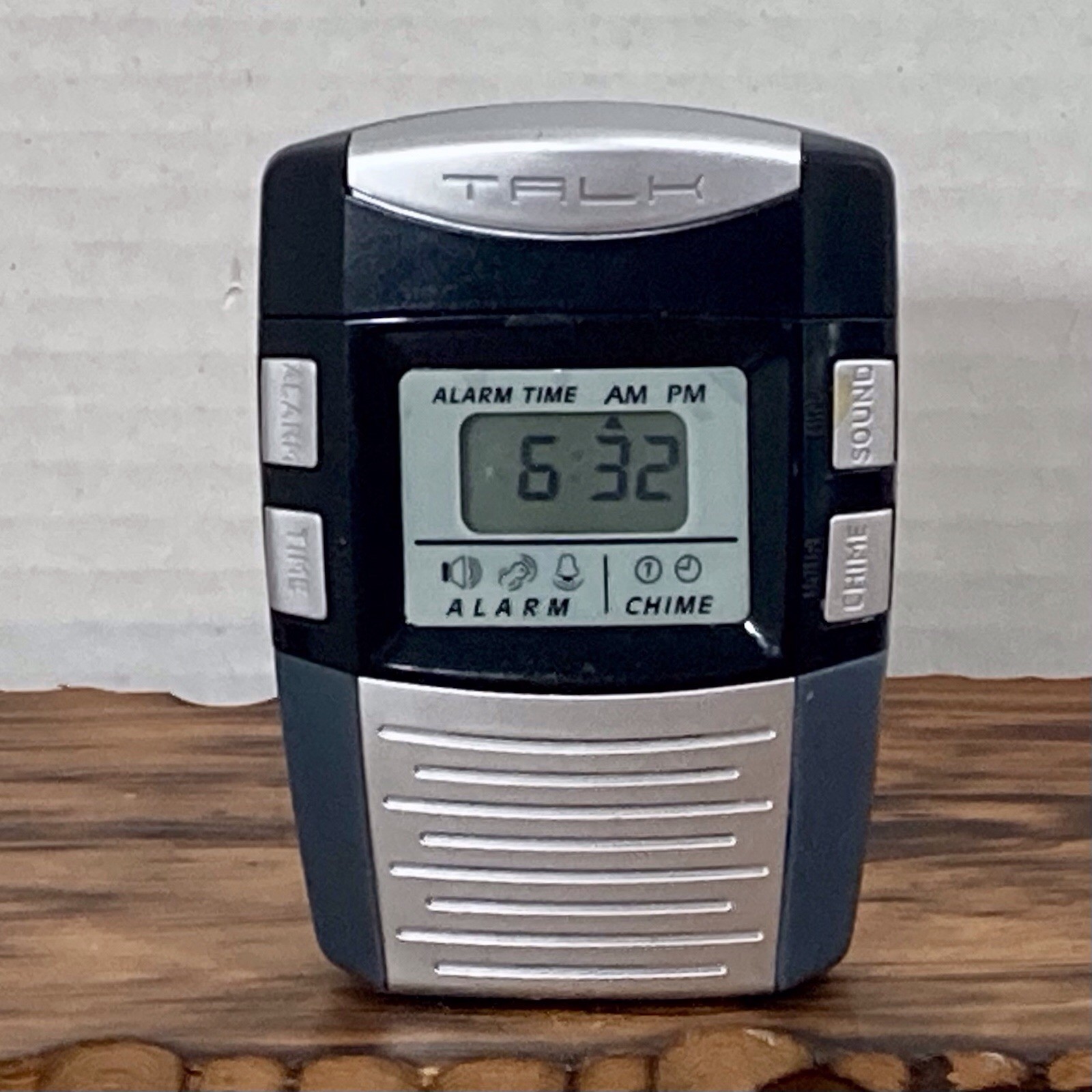 Talking Alarm Clock Portable Travel Size Digital Display w Chime & Alarm Works