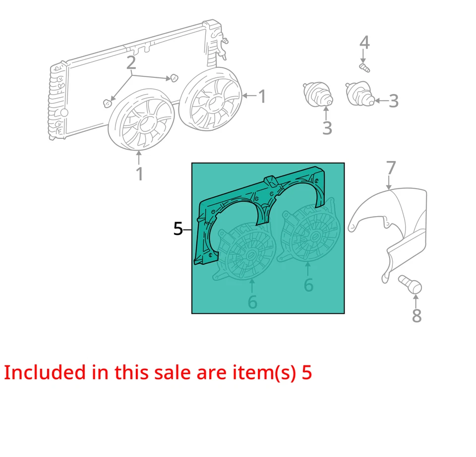 Pontiac Oldsmobile Grand Am Alero 1997-2005 kit de cubierta Eng Elec Cool F 88986470 Foto 2 de 3