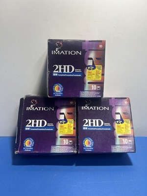 Lot of 3 Imation 2HD 3.5  Floppy Diskettes   IBM Formatted   10/Box (30 Total)