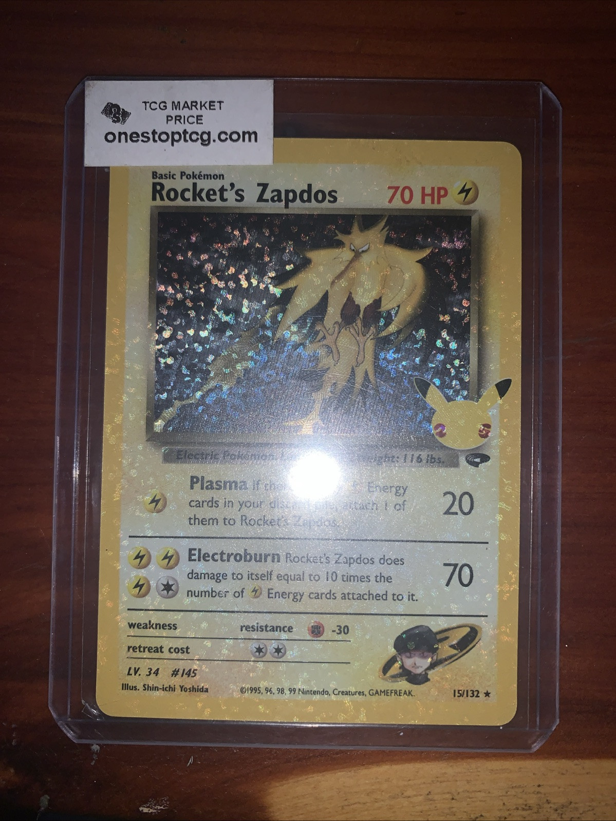 Rockets Zapdos 15/132 Holo Rare 1st Edition Gym Challenge Pokémon Card