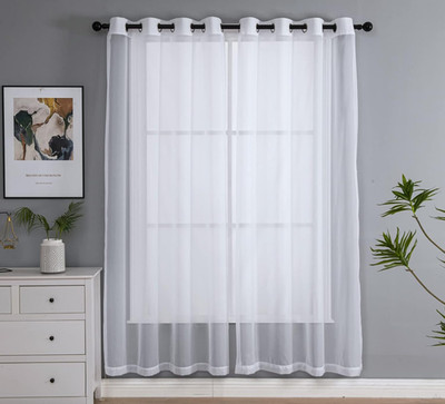 Sheer White Curtains 84 Zoll Länge, Solid Voile with Grommet Top for Living Room