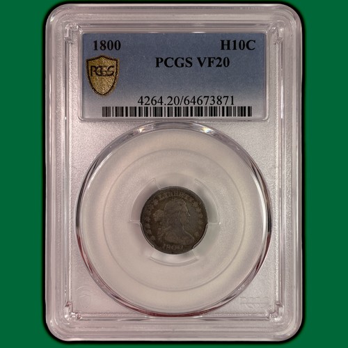 1800 Draped Bust Half Dime PCGS VF20 Very Fine Coin #38878