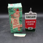 VTG Sinclair Lighter Fluid 4oz. Lead Top Tin With Dealer Christmas Gift Box RARE