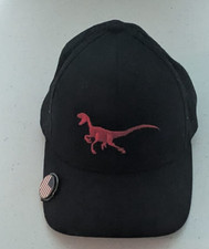 Lids Youth Dinosaur Hat/Cap Flex Fit Black Red Embroidered