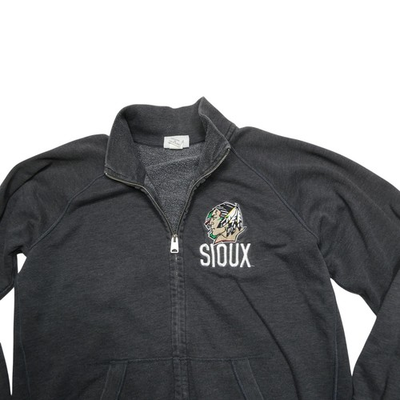 #ad North Dakota Fighting Sioux Sweatshirt Mens XL Gray NCAA Ice Hockey Full Zip $37.95