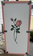 Vintage Large Floral Stenciled Wooden Doll Case Trunk