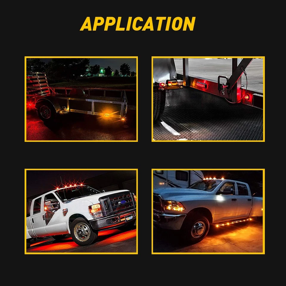 20x 3/4" Redondo Camión Remolque Luces Marcadoras Laterales Bala Ámbar LED Luz de Liquidación Foto 4 de 4