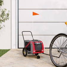 vidaXL Rimorchio da Bici per Animali Verde e Grigio Oxford e Ferro - 9