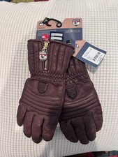 Hestra Brown leather winter gloves size 6 Unisex S - NWT