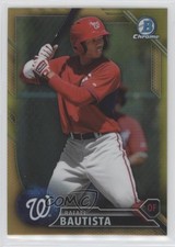 2016 Bowman Chrome Prospects Gold Refractor 5/50 Rafael Bautista #BCP49 y8h