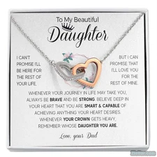 To My Daughter Necklace, Birthday Gift From Dad, Father Daughter Love Jewelry