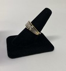 10k Yellow Gold Two Tone IBGoodman Men's Polished Satin & Grooved Diamond Ring — photo 4