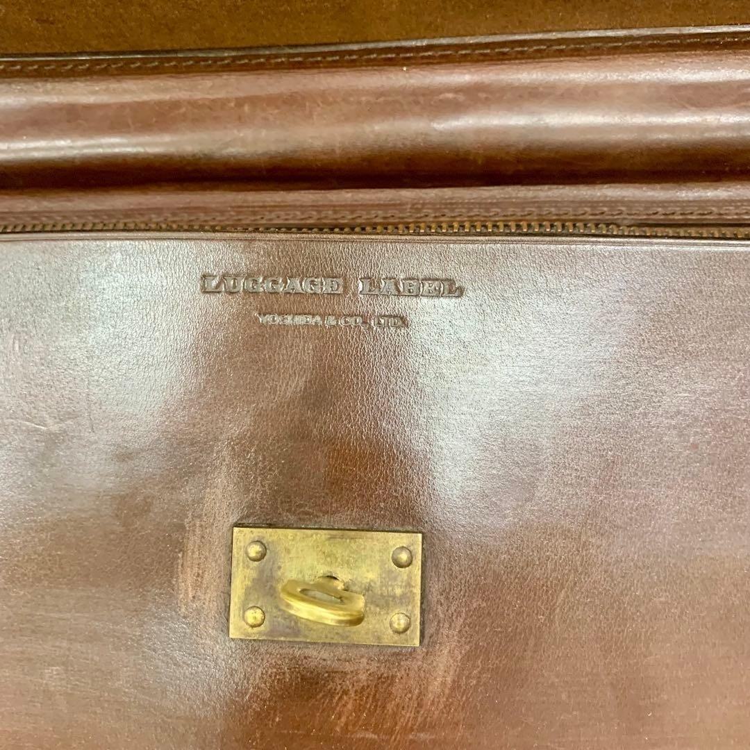 Porter Luggage Label Bridle Leather Briefcase Brown Yamaguchi Tag