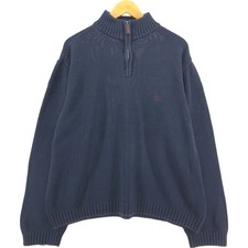 Used CHAPS cotton knit half-zip sweater men's size XXL