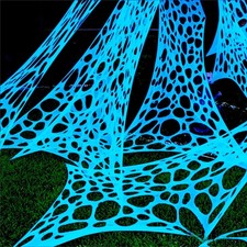 700 Sqft Glow in the Dark Giant Spider Web Halloween Outdoor Decor
