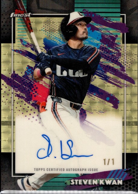 2026 Topps Finest Steven Kwan #FA-SK Superfractor 1/1 Auto
