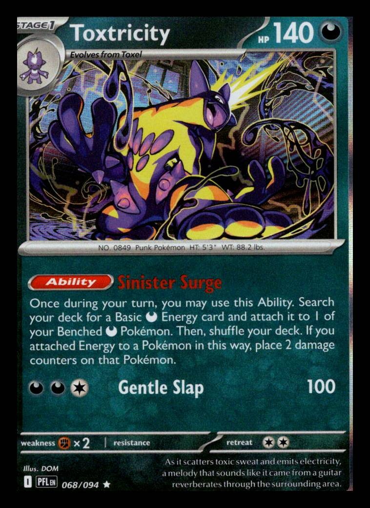 Toxtricity Holo Rare ME02: Phantasmal Flames 068/094 LP