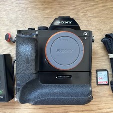 Sony A7 Mirrorless full frame Interchangeable Lens Camera, Battery,&grip 