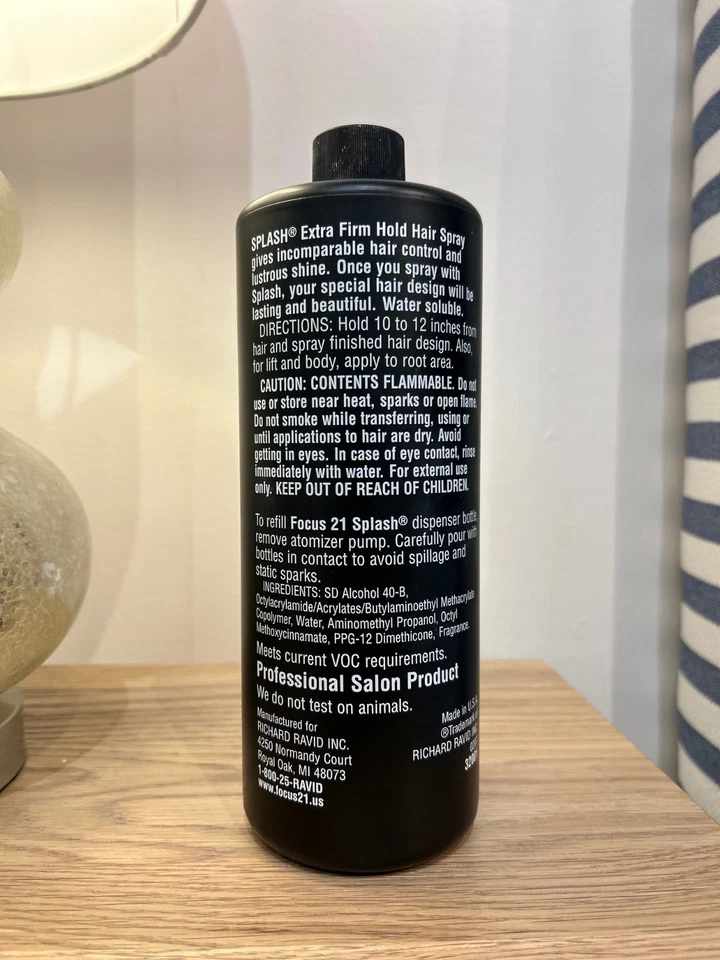 Nuevo spray de acabado Focus 21 Splash Ultimate Control 32 oz fórmula original Foto 3 de 3