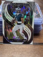 85 Of 199 - Premier Level Jalen Hurts #165 Black & Green Shock Prizm.