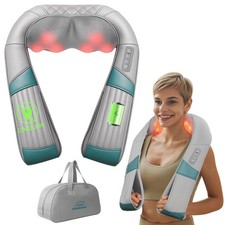 Snailax Cordless Neck Massager with Heat, Shiatsu Neck Back Massager for Pain Re