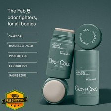 Cleo+Coco Basil Mint Deodorant Balm 2-Pack Aluminum-Free Vegan