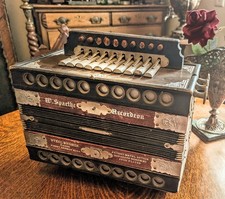 1880s Antique Button Accordion   W. Spaethe Gloria German Victorian 'Accordeon'