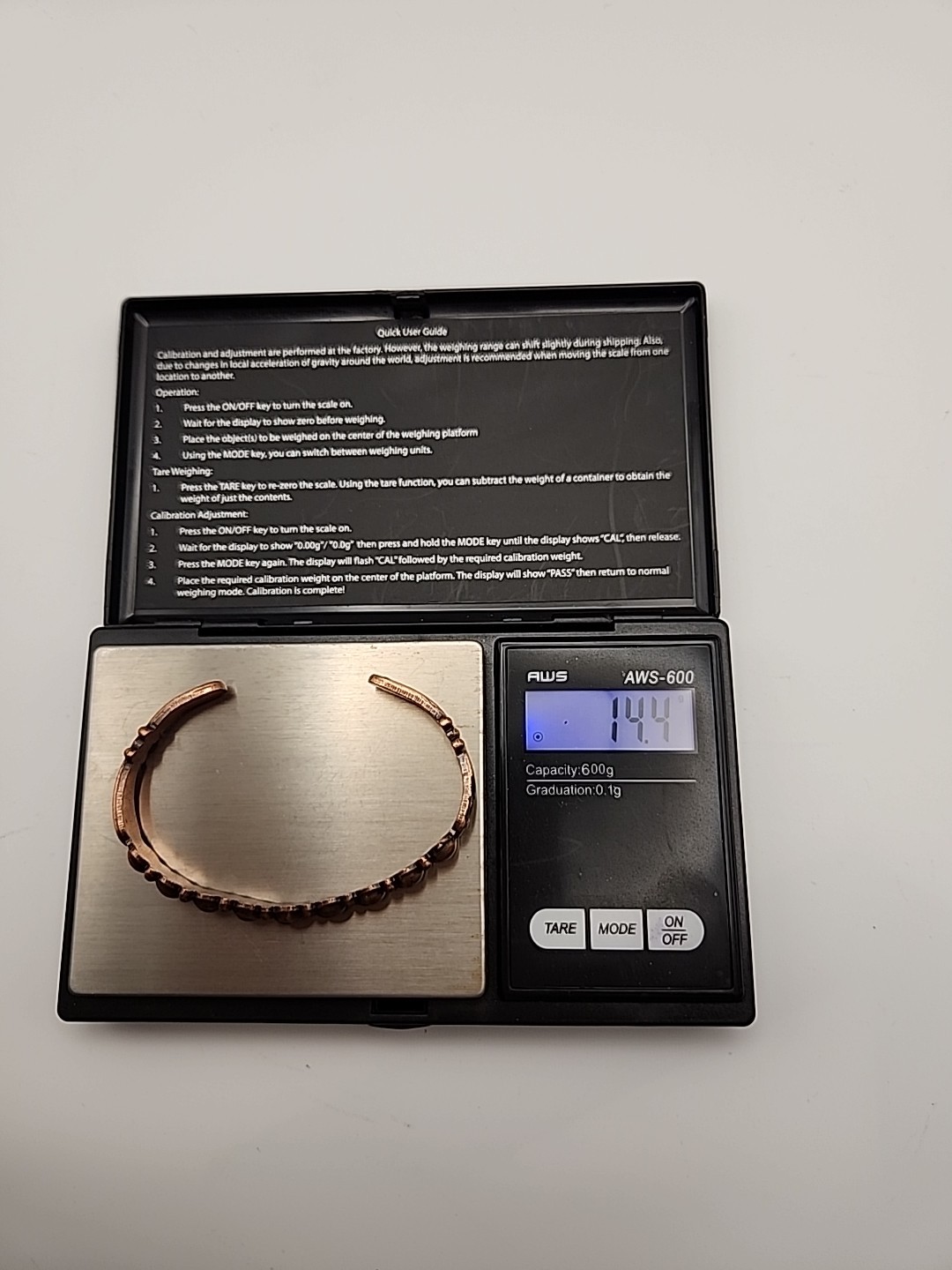 Vintage Signed Solid Copper Adj Cuff Bracelet Bea… - image 12