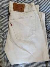 Vintage Levis 501 W32 L34 White Jeans Made in...