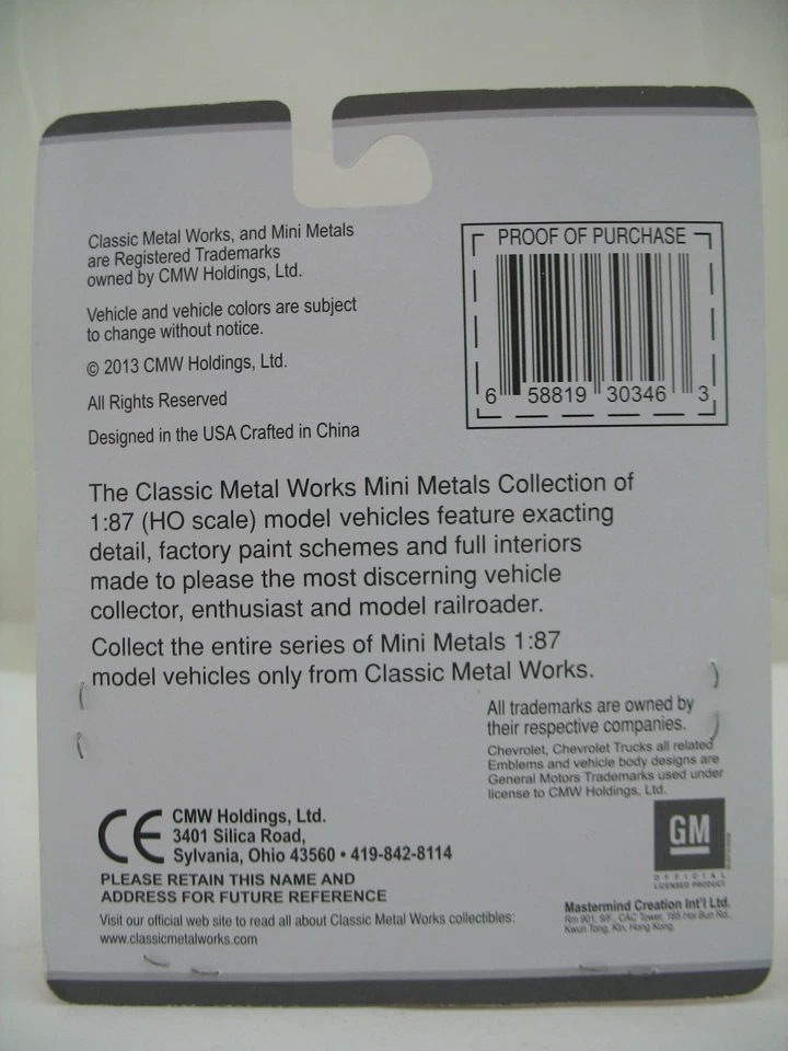 Mini Metals HO Model 30346: 41/46 Chevrolet Tank Truck, Texaco - Image 2 of 4