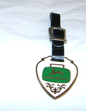 Vintage JOHN DEERE Enameled Shield Leaping Deer Pocket Watch Fob 1966 Ohio