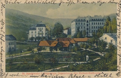 AK aus St. Joachimstal Radium Kurhaus Tschechoslowakei Ansichtskarte (17039)