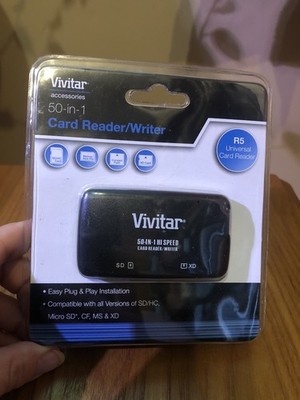 Vivitar Mobile Pocket Reader Writer-50-in-1 HI SPEED-USB Card Reader NEW SEALED