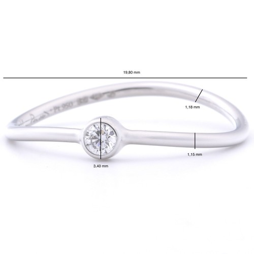Tiffany & Co. Elsa Peretti Wave einreihiger Diamantring in 950er PT Gr. 55 - Bild 7 von 8