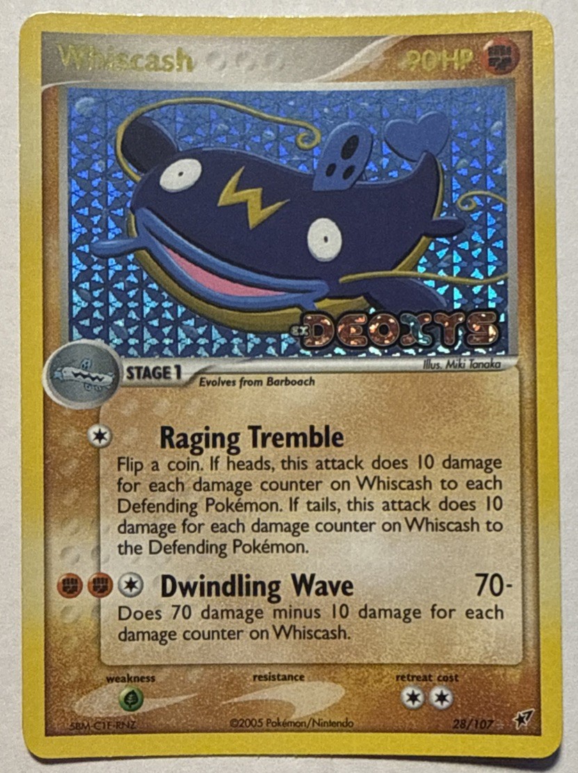Whiscash Deoxys Stamped Pokemon Card Holo 2005  28/107 Near Mint