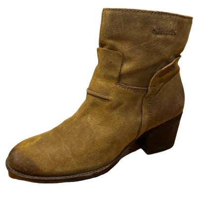 Otbt suede boots brown heel sz 8.5 tan booties leather soft tan camel 