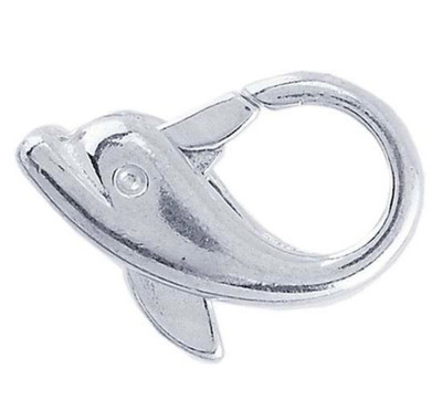 Sterling Silver Dolphin Clasps 6 Pack 9 x 13.2mm Lobster Clasp NOS