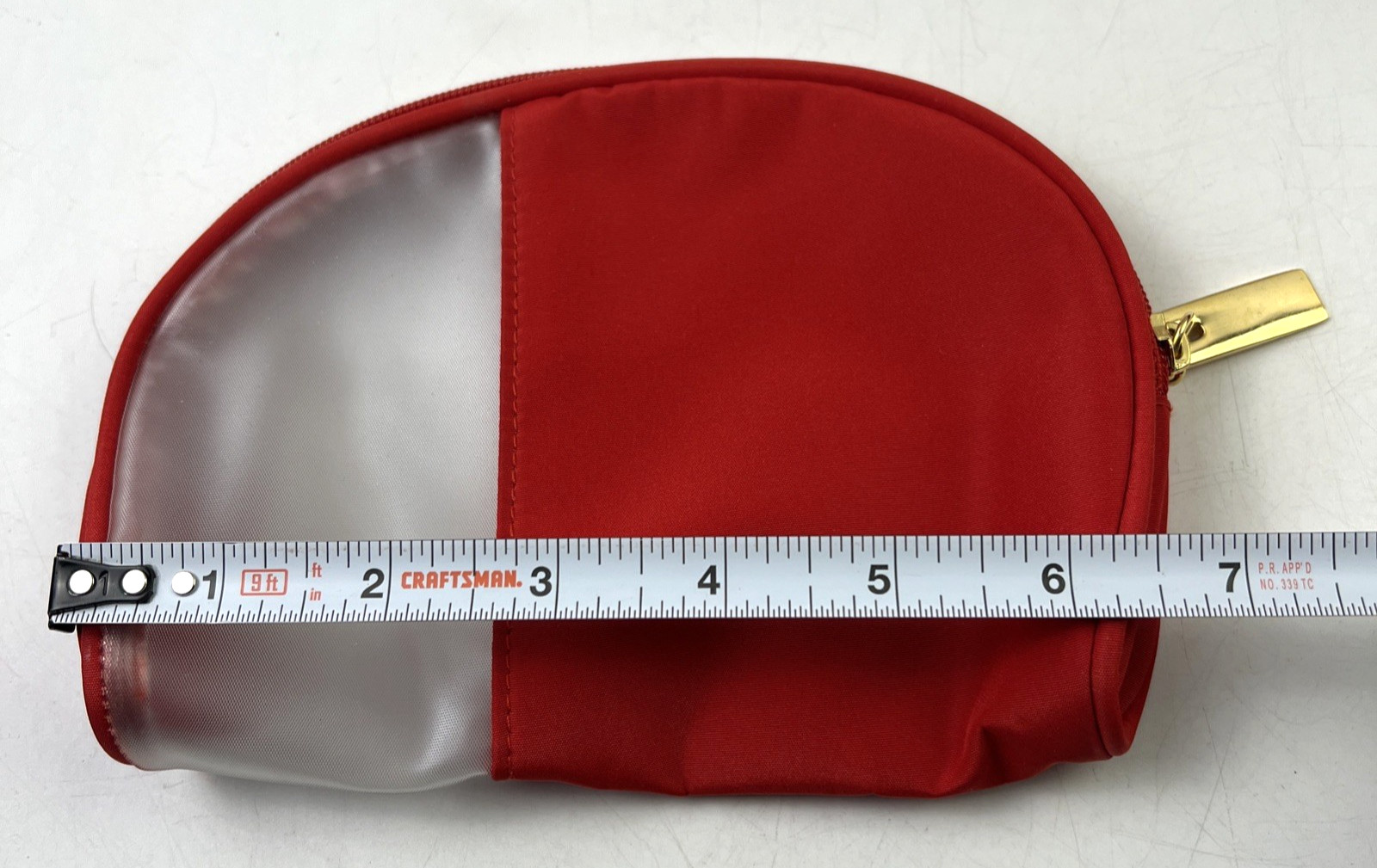 Pac Kits Small Pouch Red/Clear - New 6.5"x1.5"x5" - Make Up/Accessory Bag