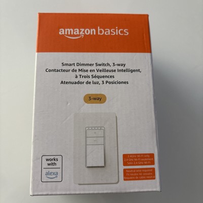 Amazon Basics White 2.4 Ghz WiFi 3-Way Smart Dimmer Wall Switch Alexa #1