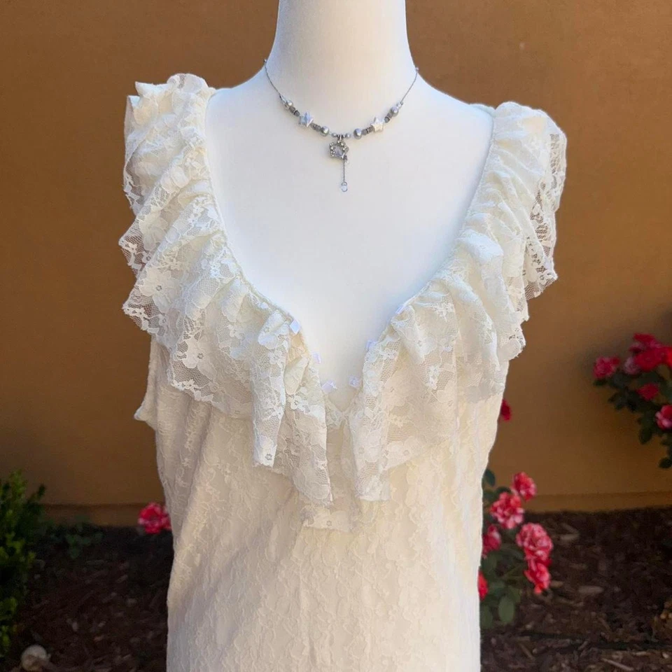 Кокетка ковбой с рюшами кружева midi платье - Изображение 2 из 4