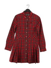 Fred Perry Shirt Mini Dress UK12 in Red